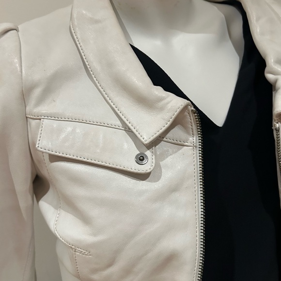 White real leather Danier jacket size xs - Picture 3 of 5